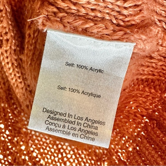 For Love and Lemons Knitwear Cable Knit Colorblock V Neck Button Down Cardigan - Picture 5 of 7